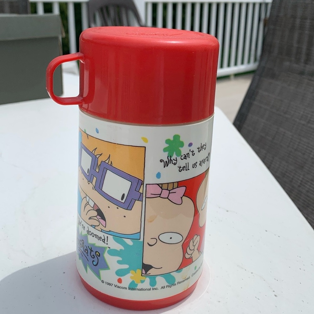 Vintage 1997 Completely Plastic Children’s Rugrats Aladdin Thermos  8oz